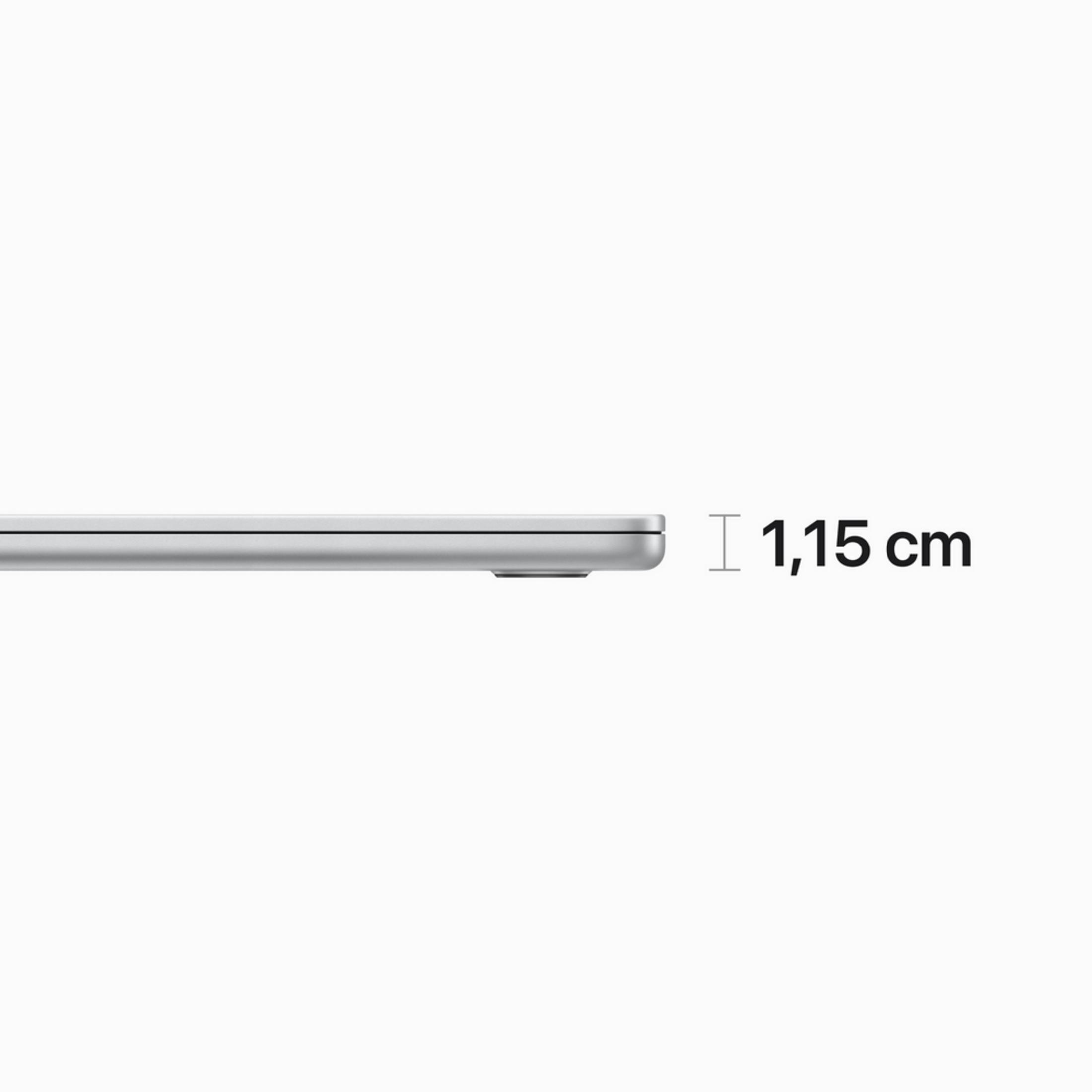 Il profilo sottile di un laptop, con uno spessore di 1,15 cm.