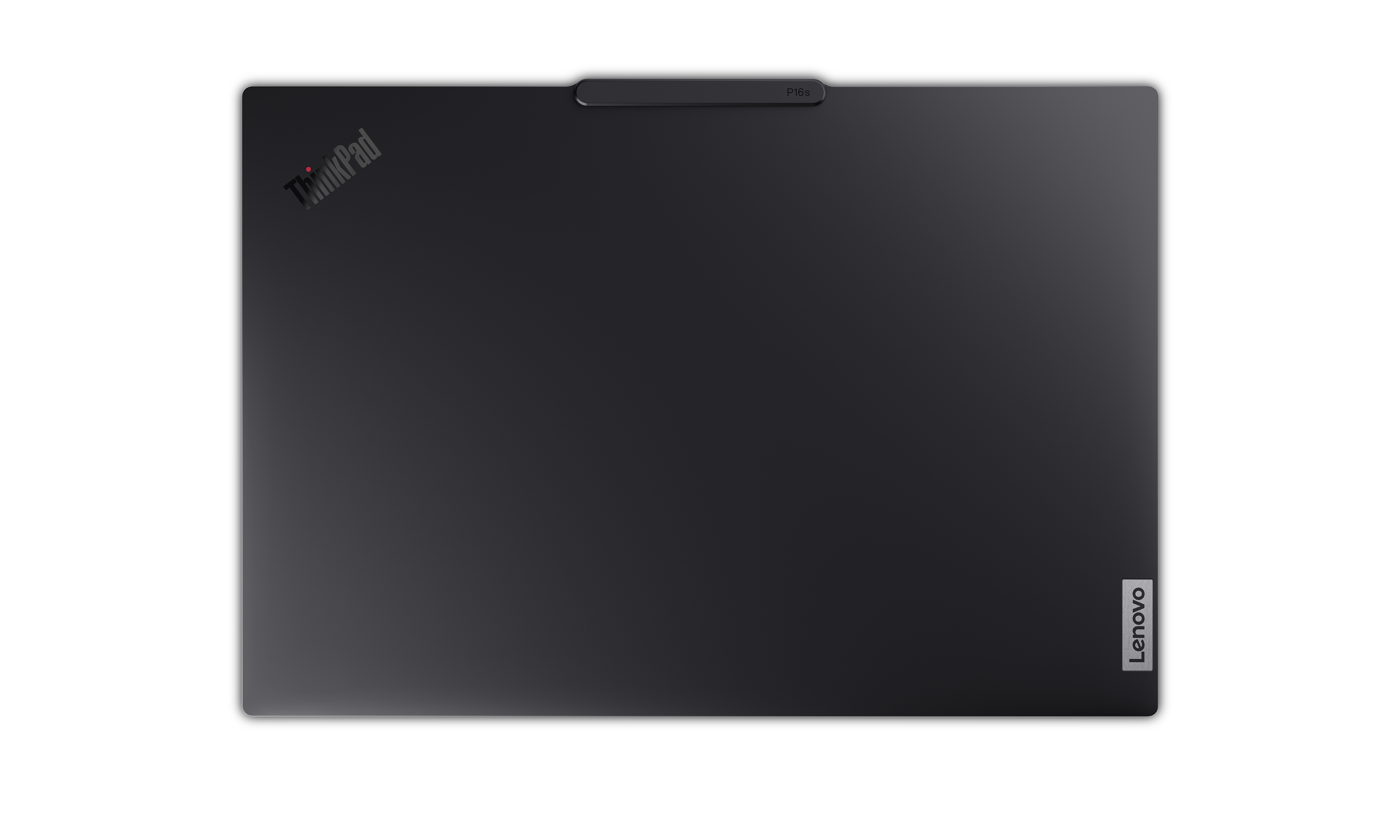 Schwarzer Laptop geschlossen, mit ThinkPad- und Lenovo-Logo.
