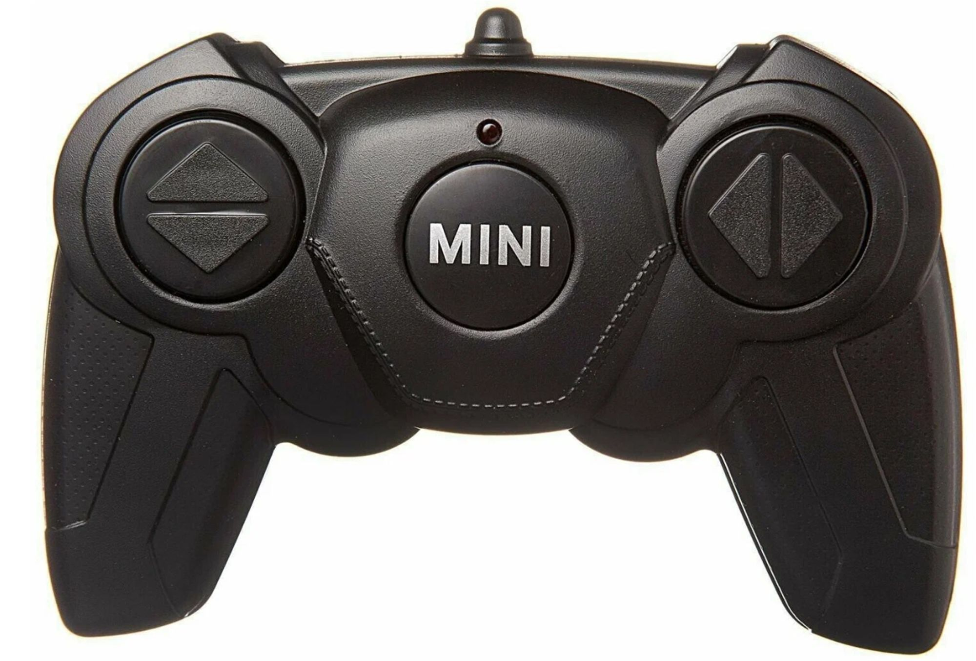 Czarny mini pilot z dwoma joystickami i przyciskiem "MINI".