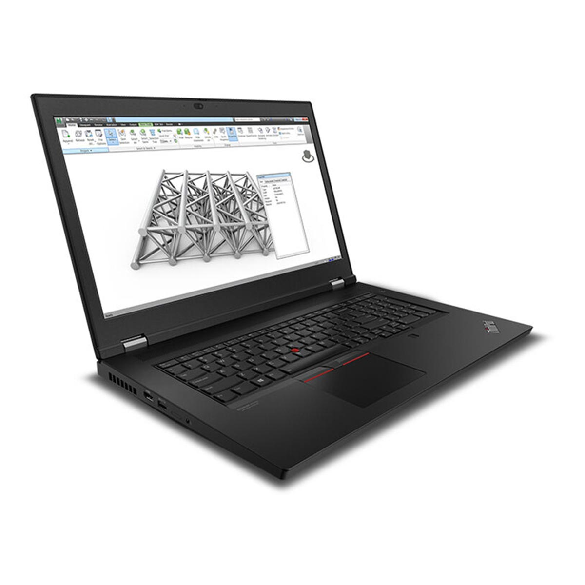 Ein schwarzer Laptop mit einem 3D-Strukturmodell auf dem Bildschirm.