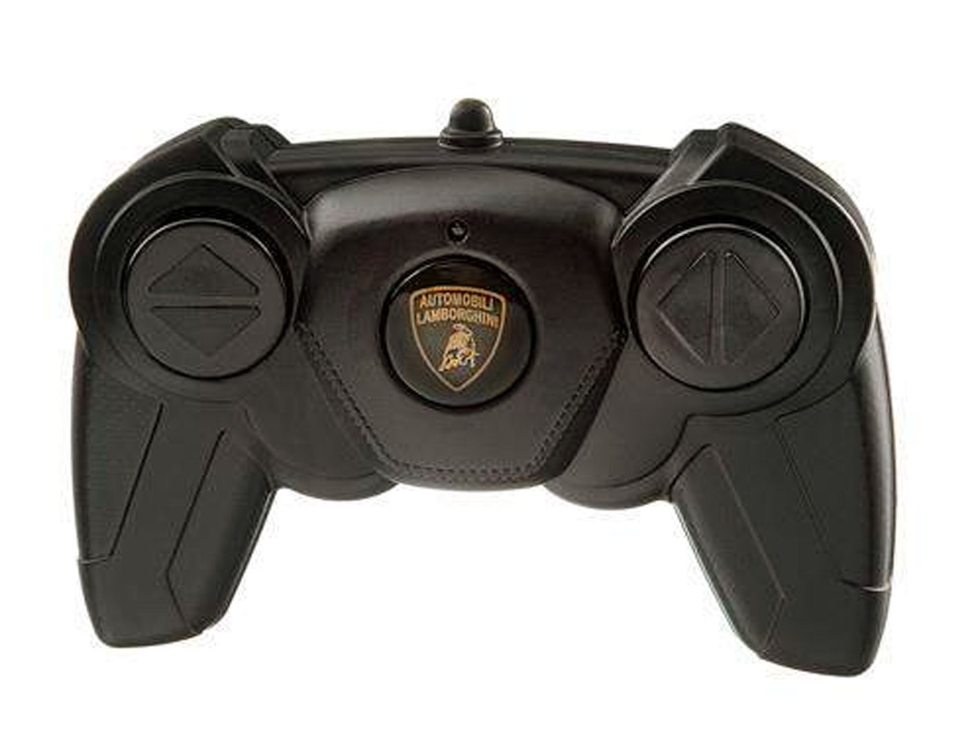 Czarny pilot do zabawki Lamborghini z logo i przyciskami.