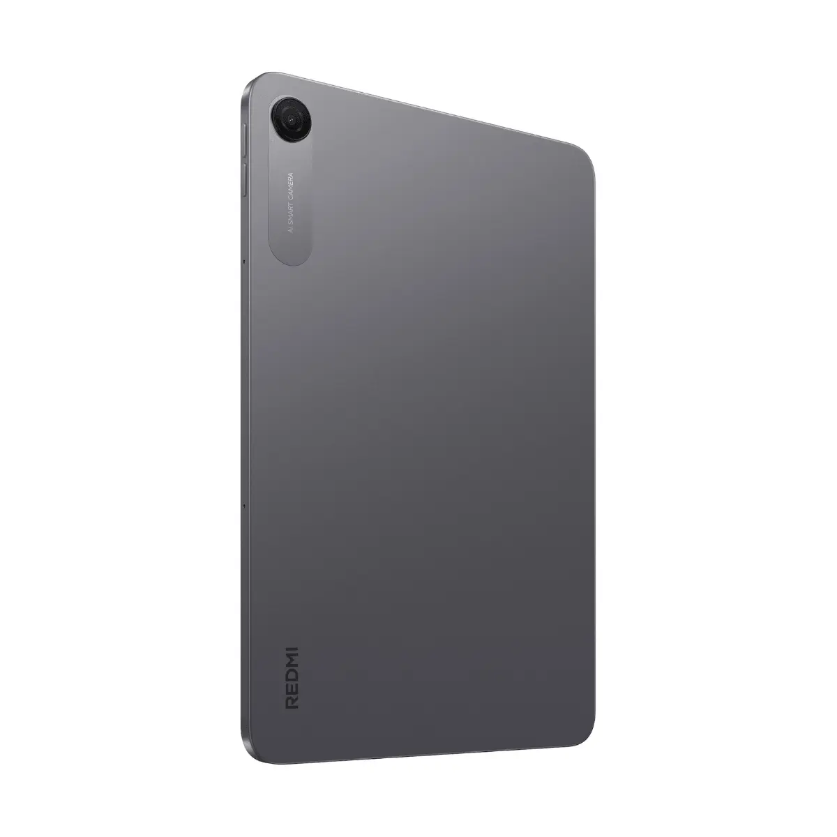 Graues Tablet mit Kamera und Redmi-Logo auf der Rückseite.