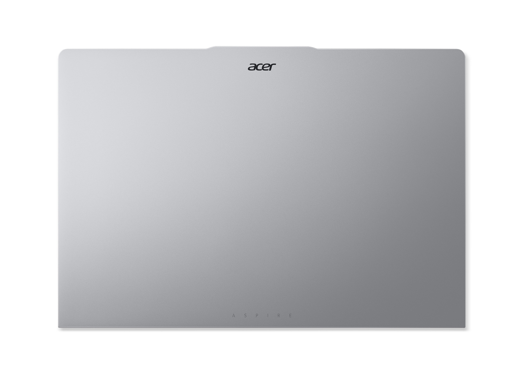 Coperchio laptop Acer Aspire argento con logo Acer in alto e 'ASPIRE' in basso.