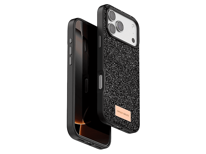 EVIMDEYOKYOK Onegif Apple iPhone 17 Pro Uyumlu Bright Simli Kapak Telefon Kılıfı Siyah