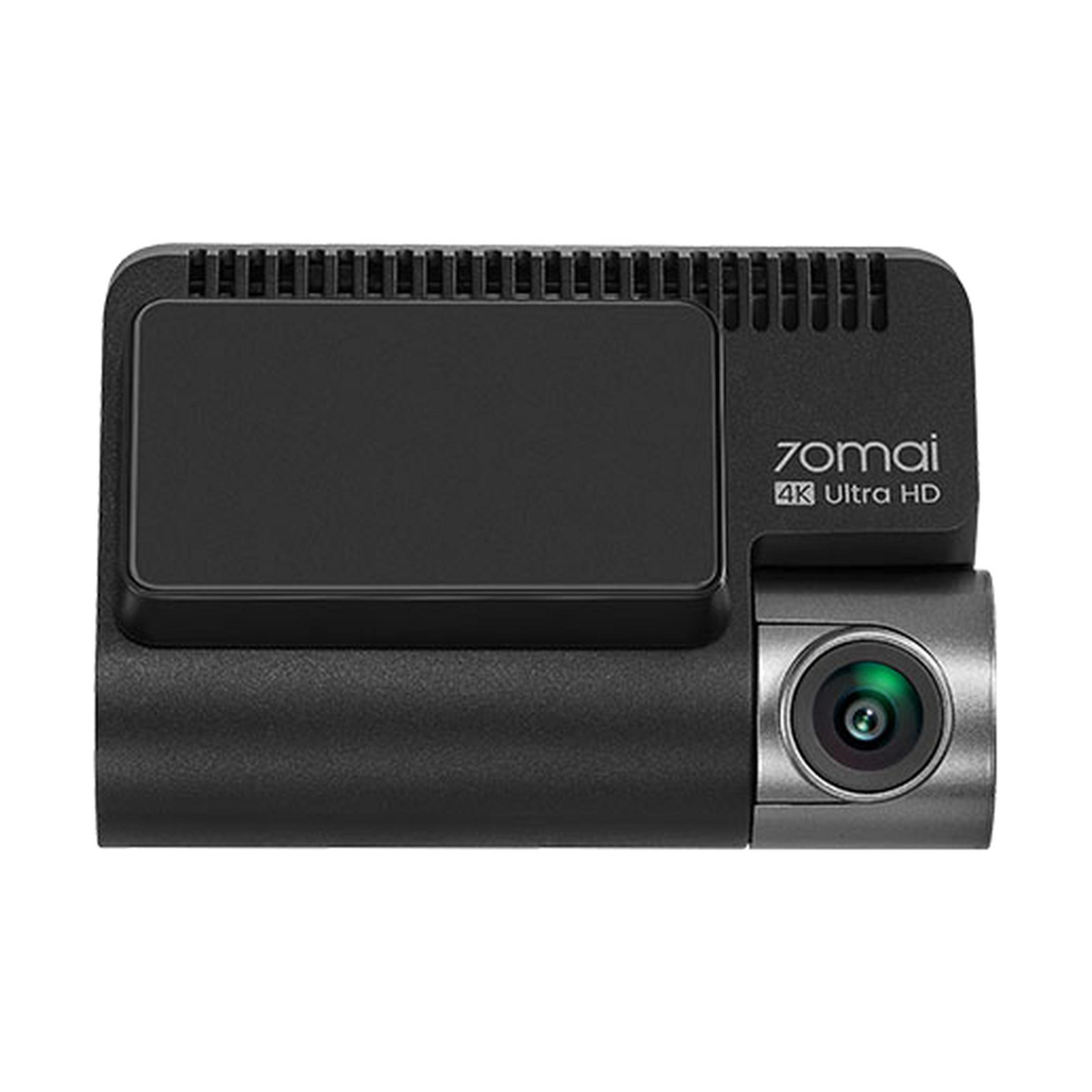 Ein schwarzer 70mai 4K Dashcam-Rekorder mit Lüftungsschlitzen und Objektiv.