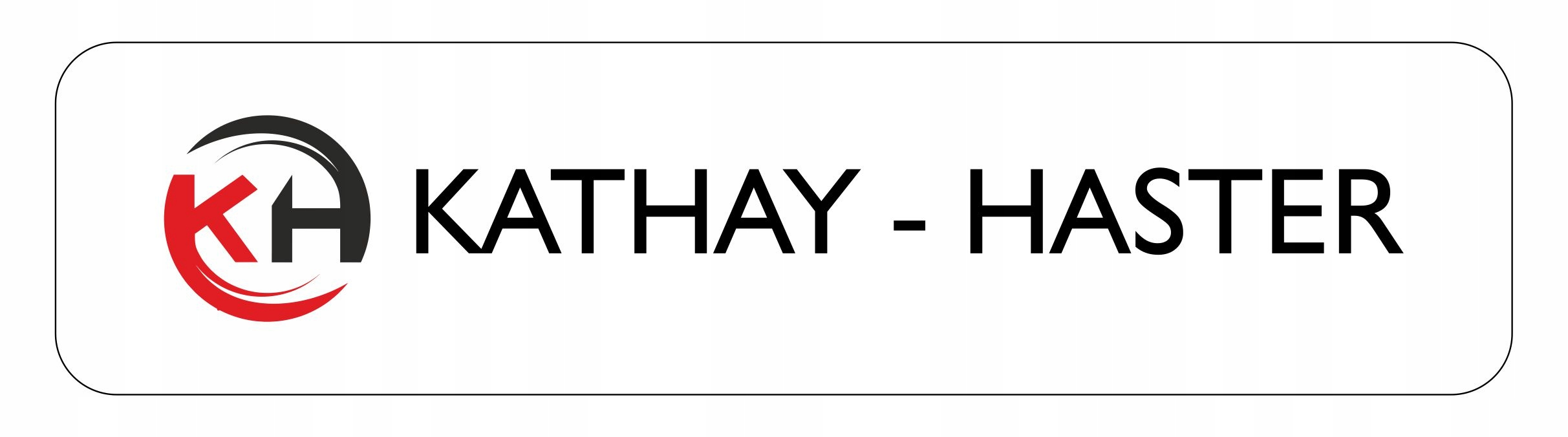 Logo z czerwoną K i czarnym H, obok czarny tekst KATHAY - HASTER.