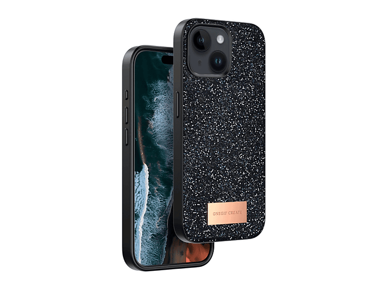 NEWFACE iPhone 14 Uyumlu Bright Simli Kapak Telefon Kılıfı Siyah