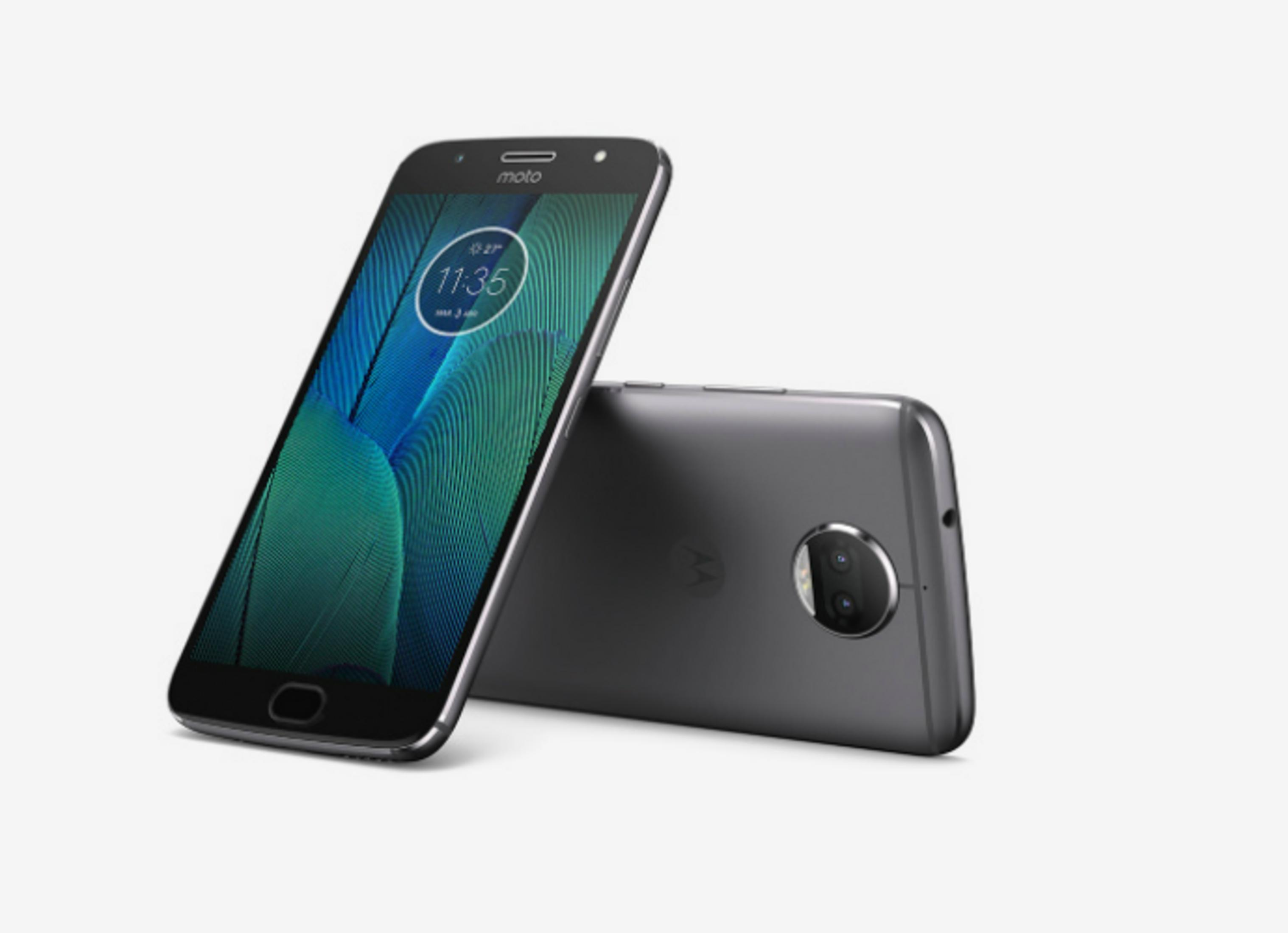 Zwei dunkle Motorola-Smartphones nebeneinander auf weißem Grund.