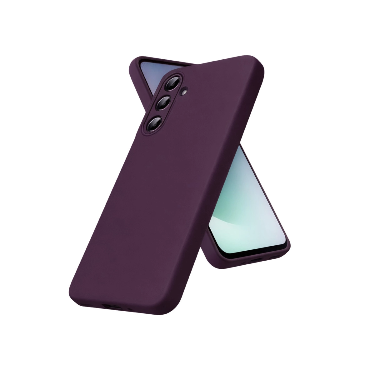 Mor bir telefon kılıfı bir akıllı telefonun üzerinde duruyor.