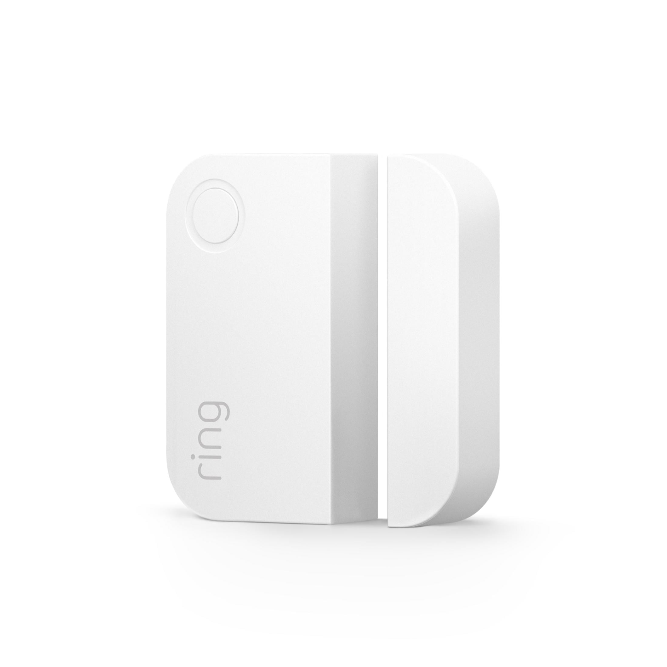 Dos sensores de contacto Ring blancos uno al lado del otro.