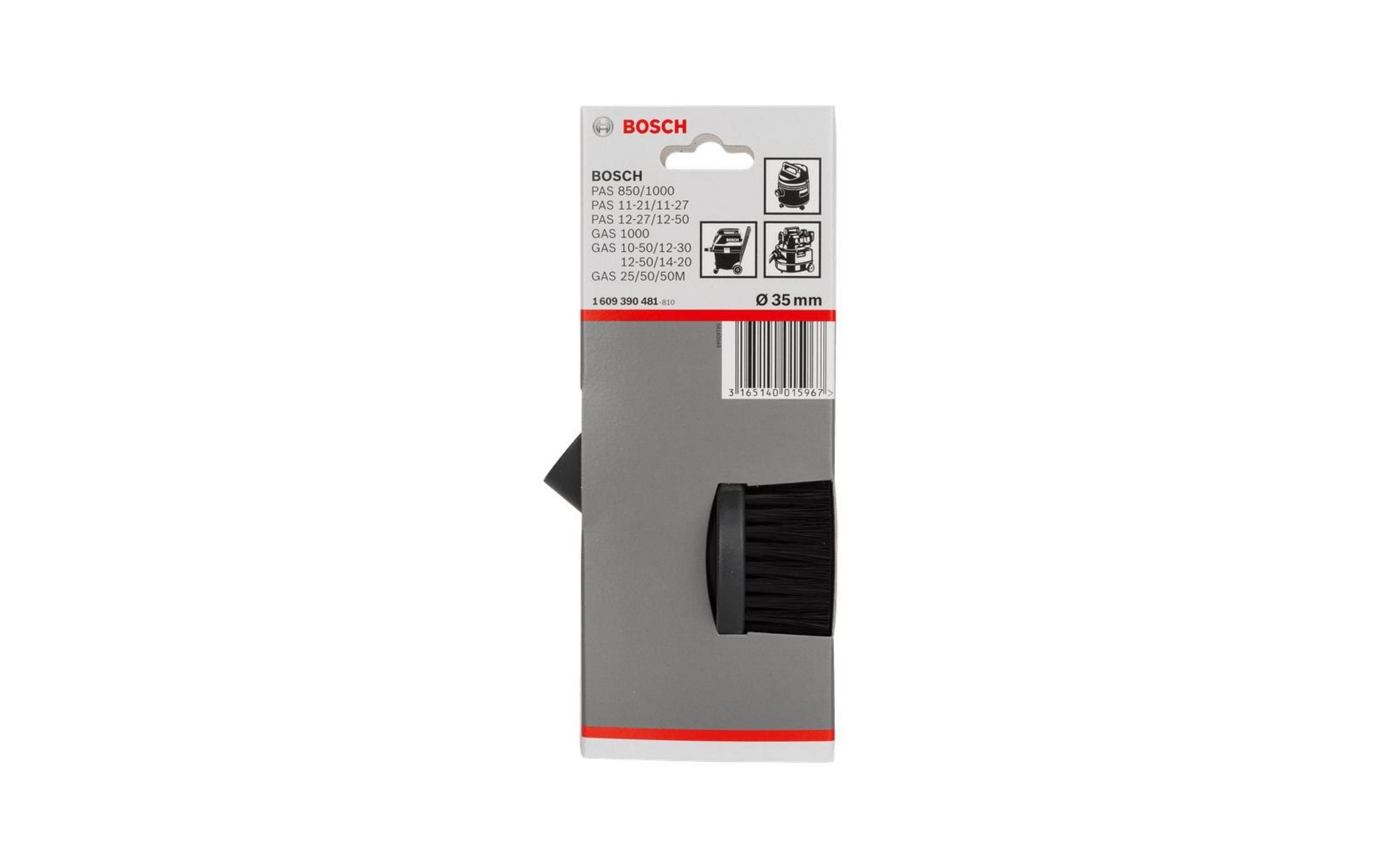 Verpackung mit Bosch-Logo und einem Bürstenaufsatz für Staubsauger, 35 mm.