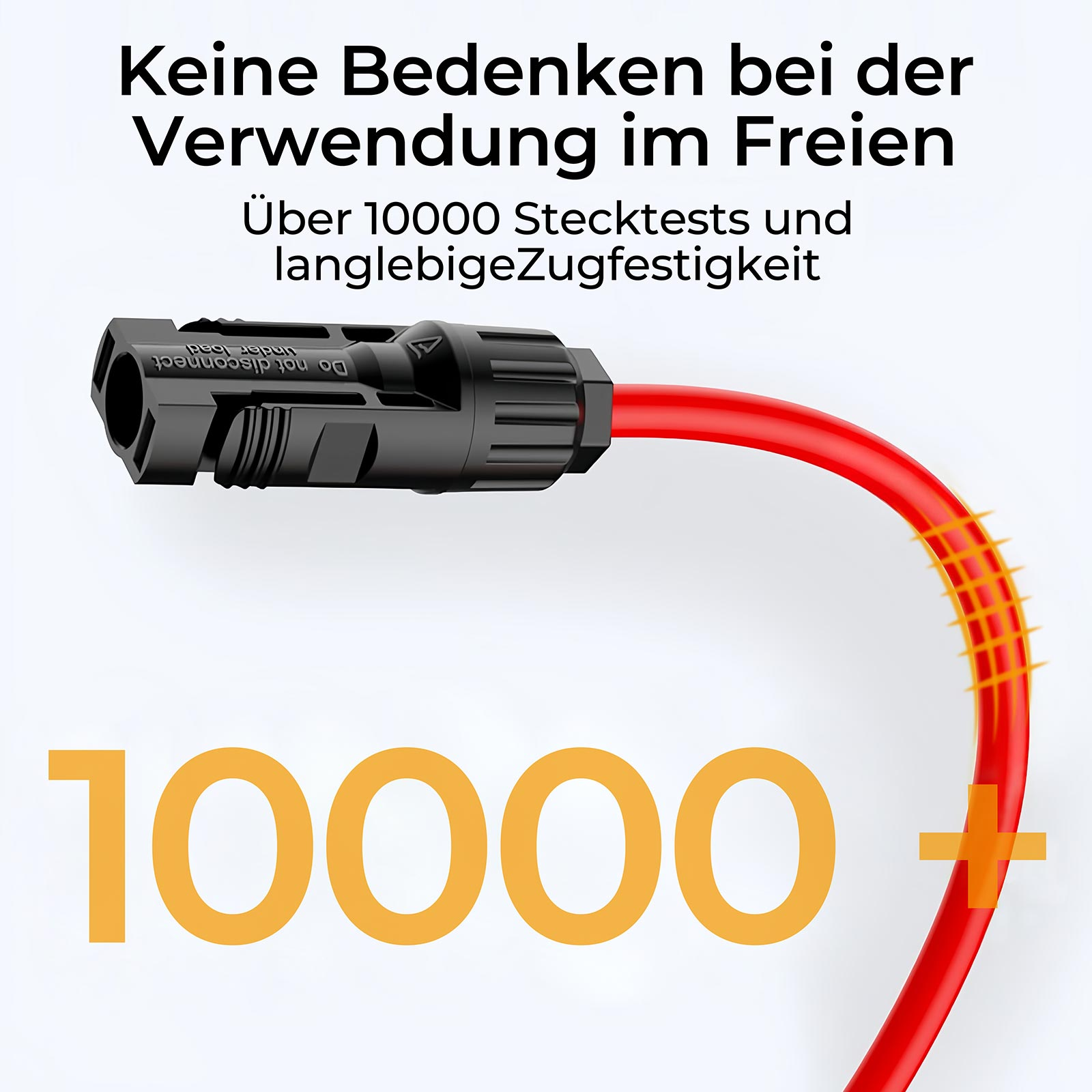 Schwarzer Stecker mit rotem Kabel, 10000+.