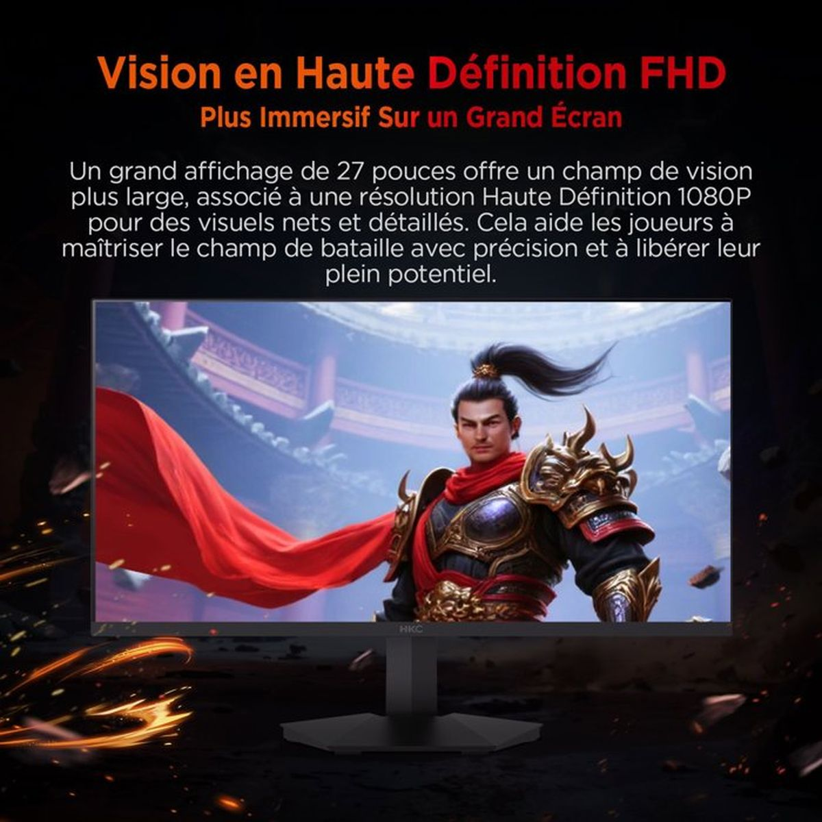 Un uomo in armatura con mantello rosso davanti a un monitor che mostra un gioco.