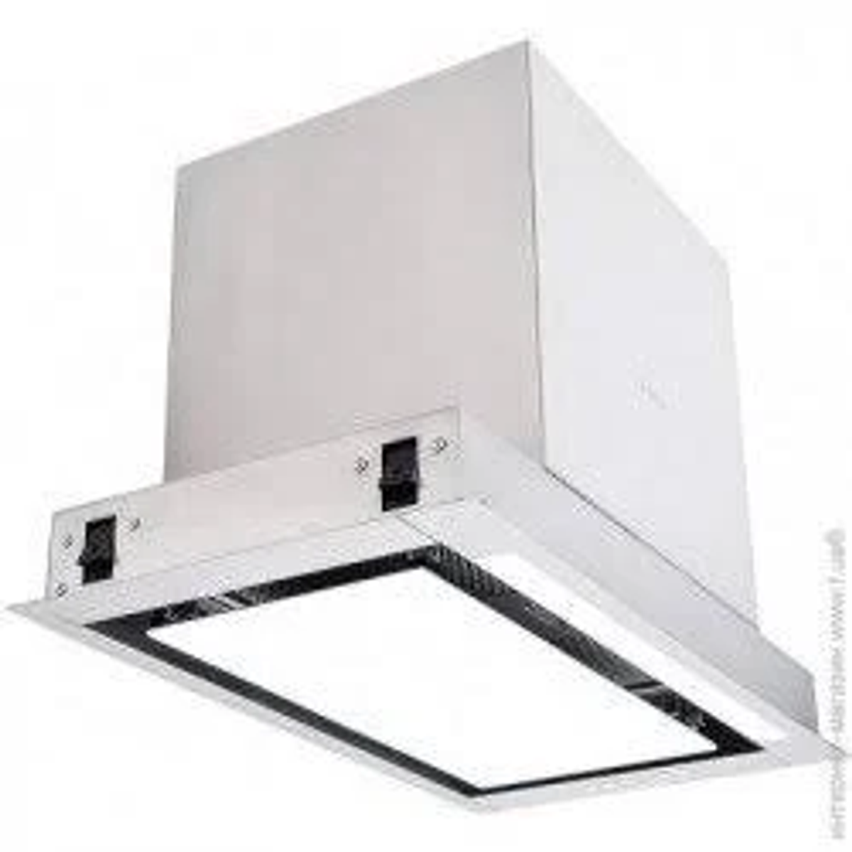 Una cappa da cucina moderna bianca con luce integrata.