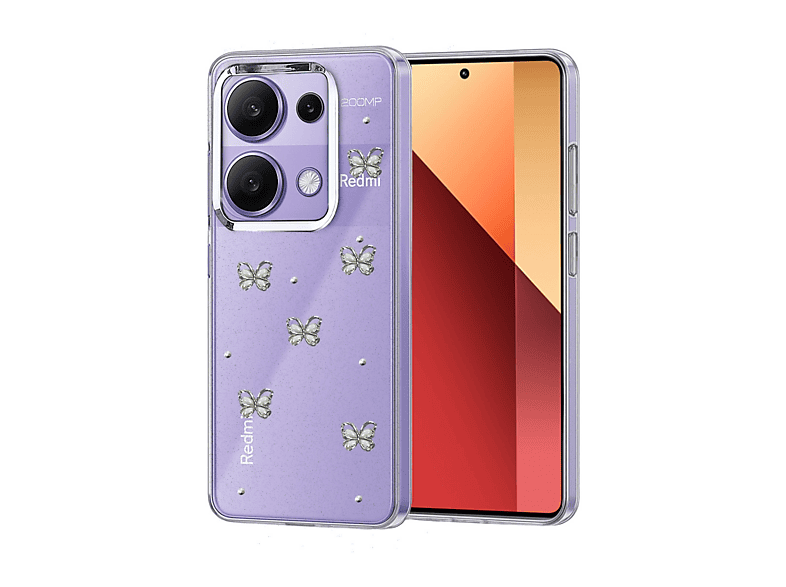 EVIMDEYOKYOK Xiaomi Redmi Note 13 Pro 4G Uyumlu Fiyonk Desenli Kapak Telefon Kılıfı Çok Renkli