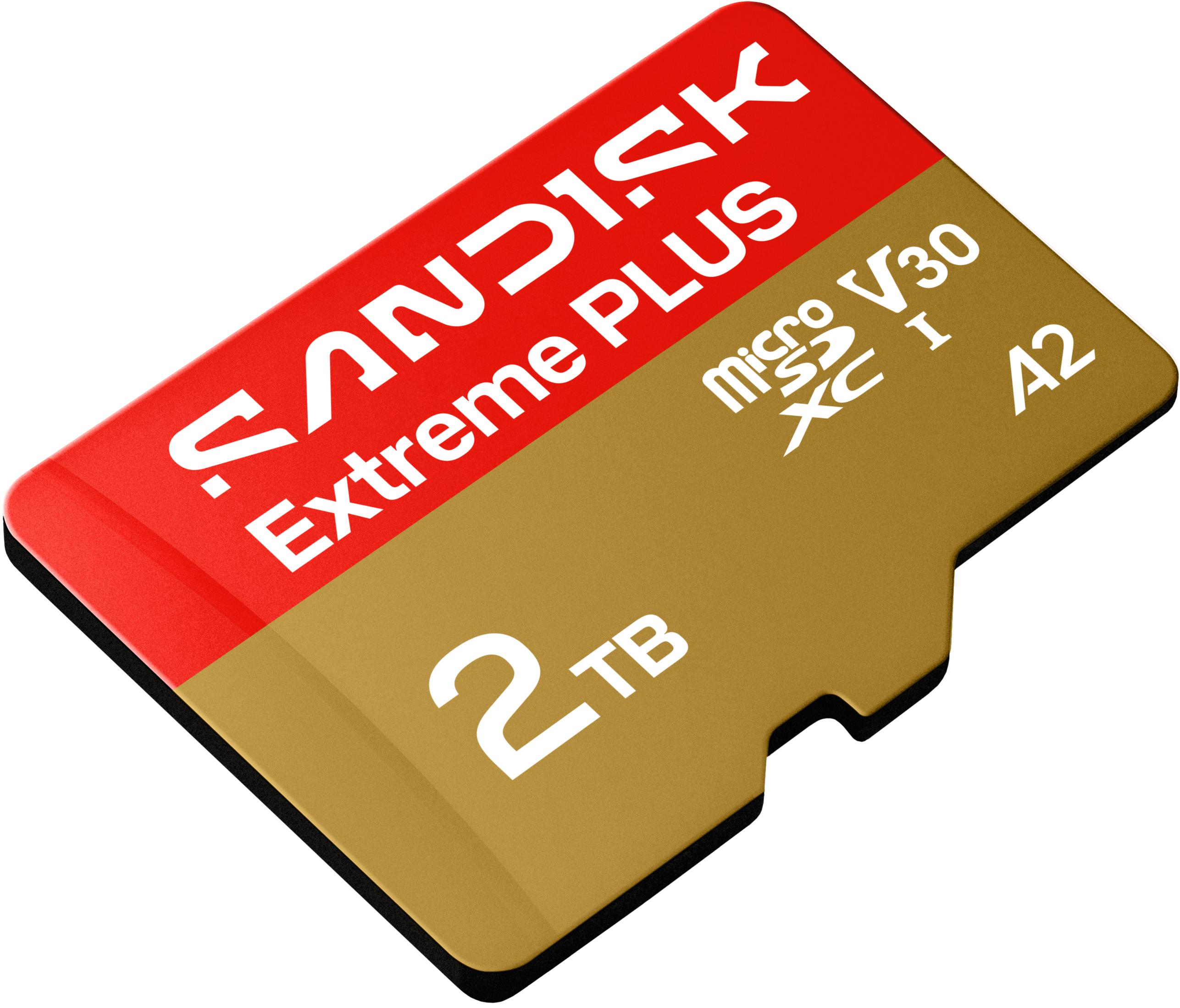 Tarjeta Sandisk Extreme Plus 2TB MicroSDXC con clasificación V30 y A2.