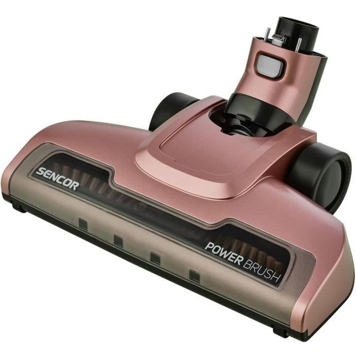 Testina aspirapolvere oro rosa con manico nero e scritta "POWER BRUSH".
