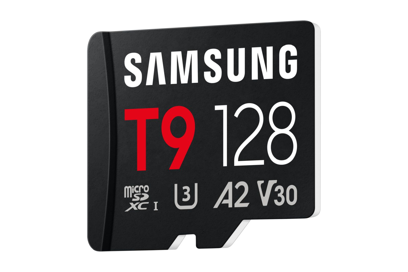Samsung T9 128GB microSDXC-kaart met UHS Speed Class 3 en Video Speed Class 30.