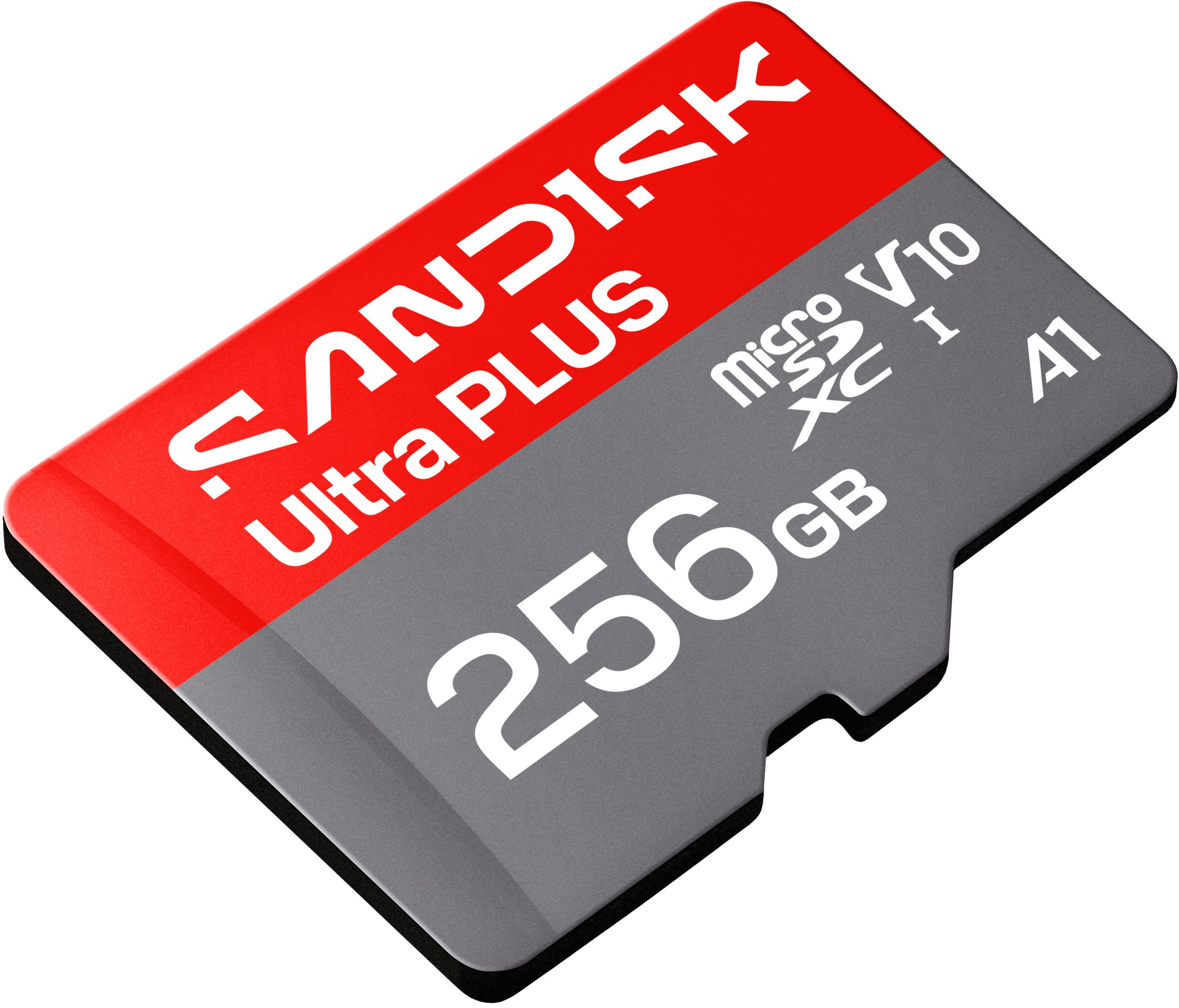 Tarjeta Sandisk Ultra Plus MicroSDXC con 256 GB de capacidad.