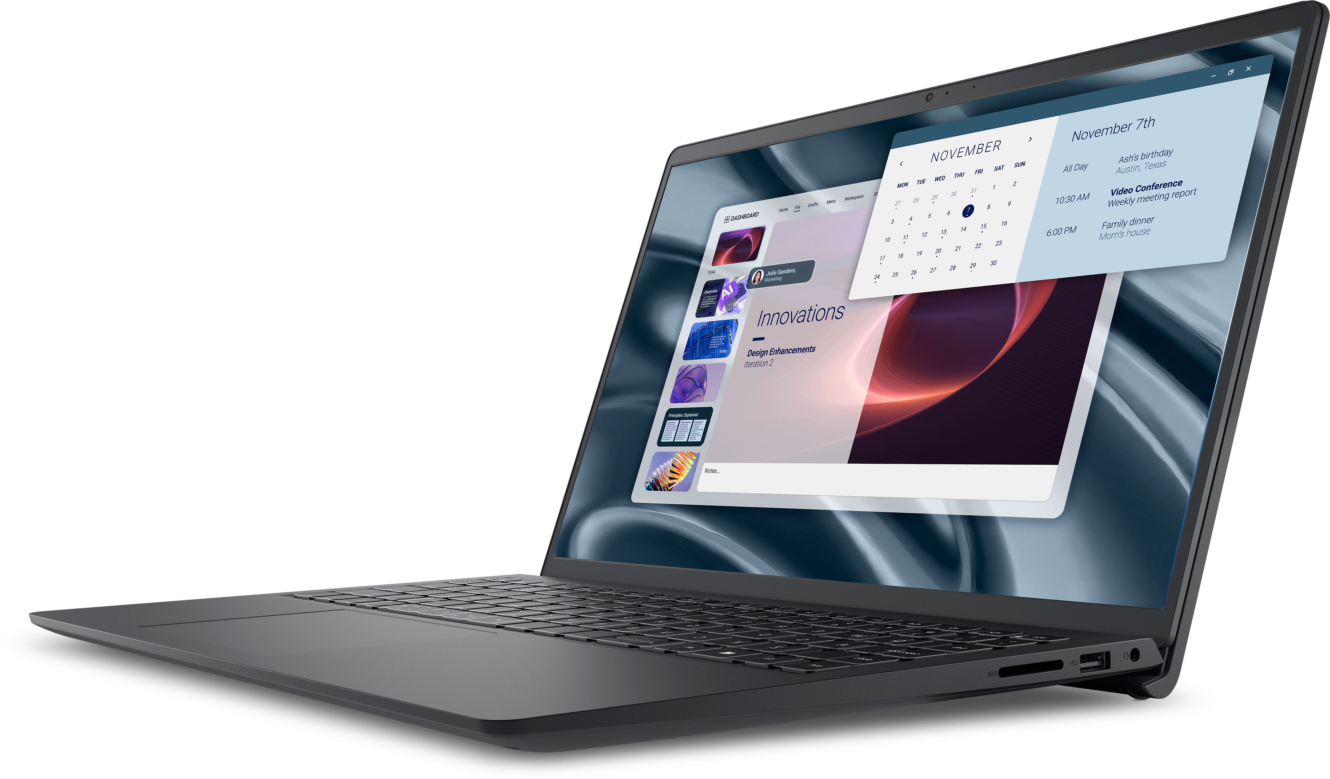 Un laptop aperto mostra un calendario di novembre e un elenco di cose da fare.