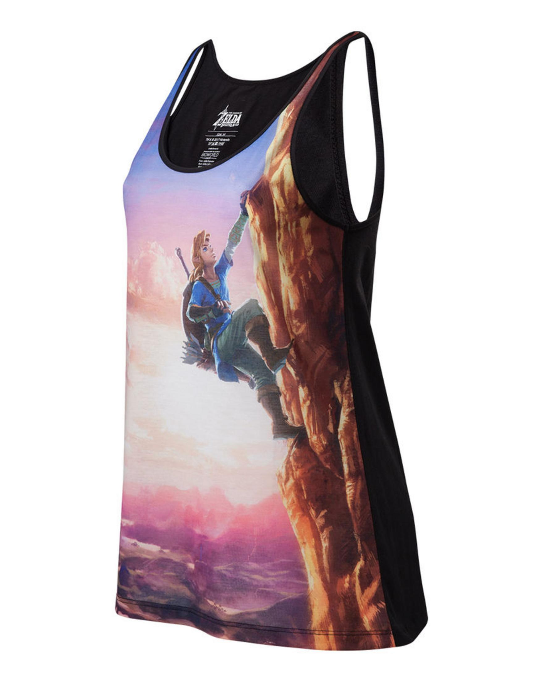 Ein Mann klettert auf einen Felsen, mit einem Schwert und Köcher.
