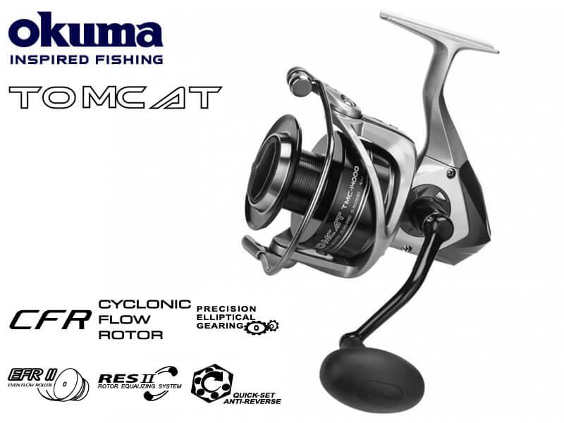 Okuma Tomcat olta makarası, CFR rotorlu ve hassas dişli.