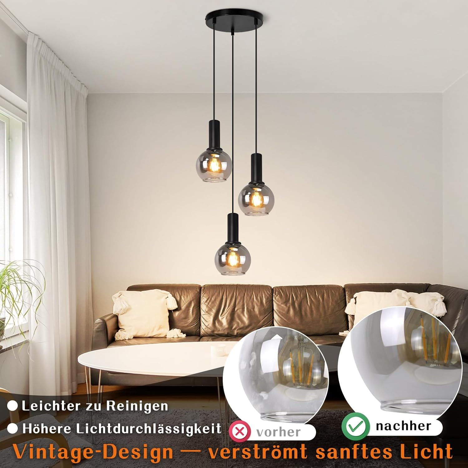 Lámpara colgante  - DD66000839 ZMH, Negro