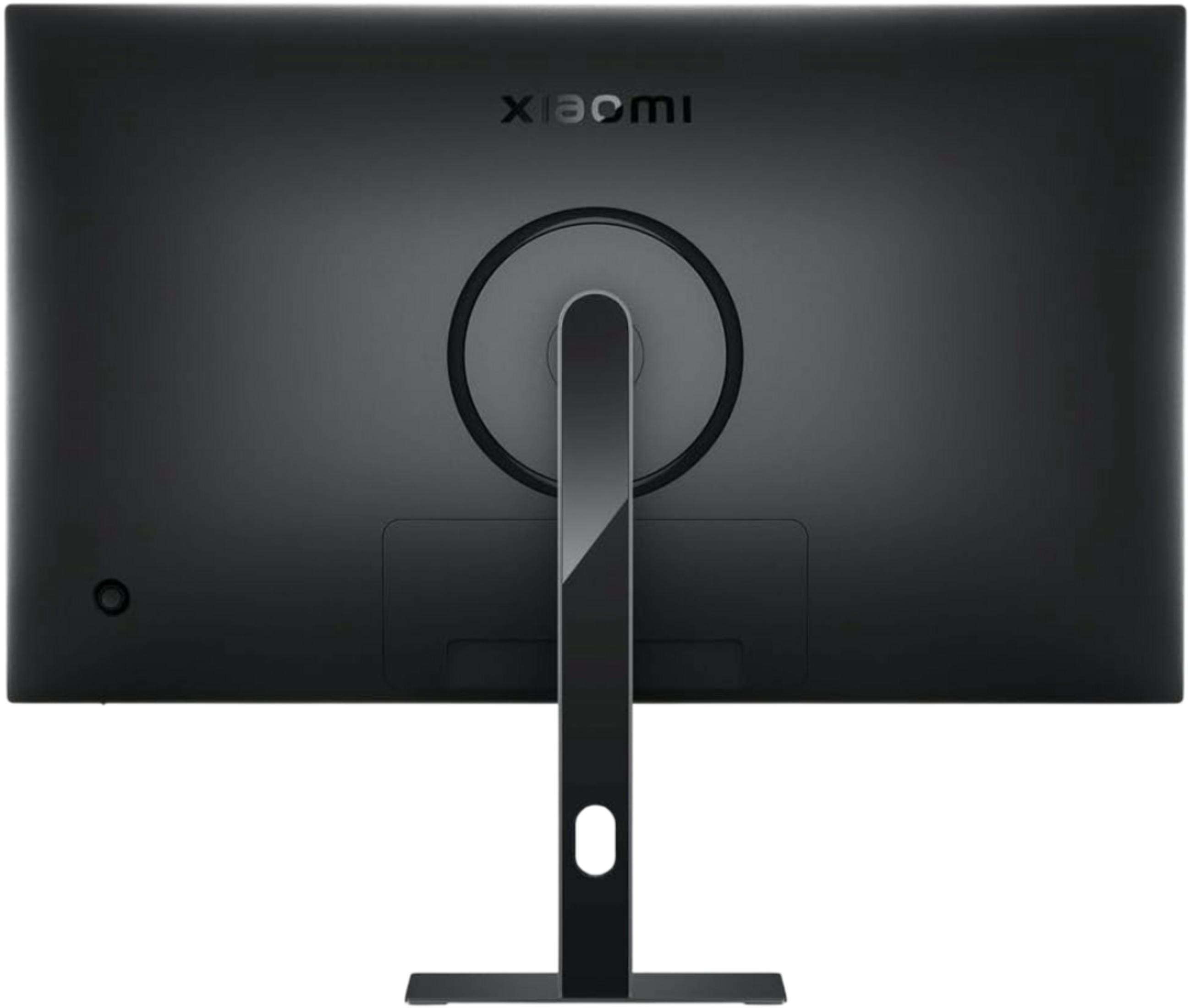 Tył czarnego monitora Xiaomi ze stojakiem.