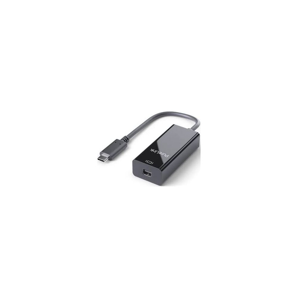 Schwarzer USB-C-Adapter mit HDMI-Anschluss und Kabel.