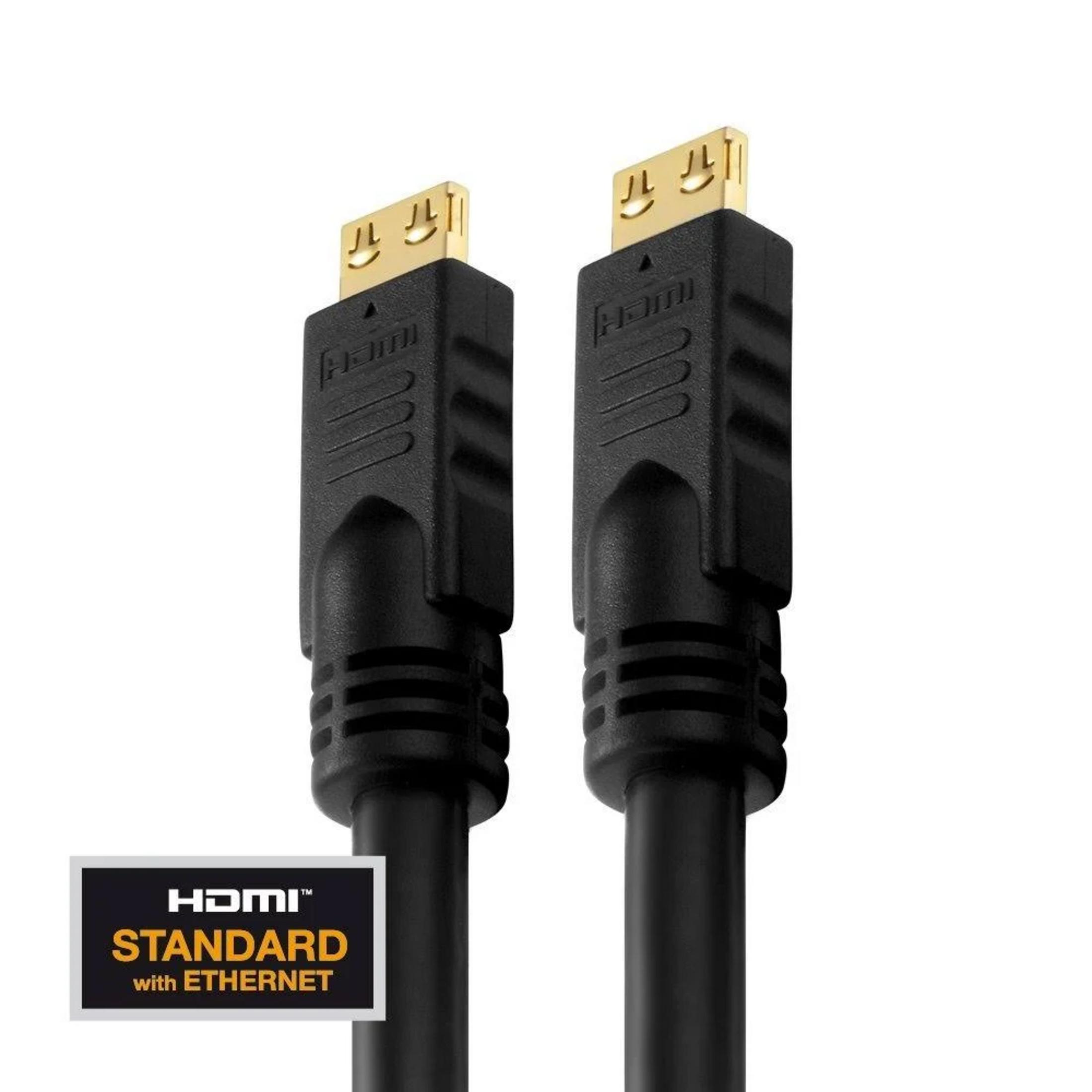 Zwei schwarze HDMI-Kabel mit goldenen Steckern und einem 