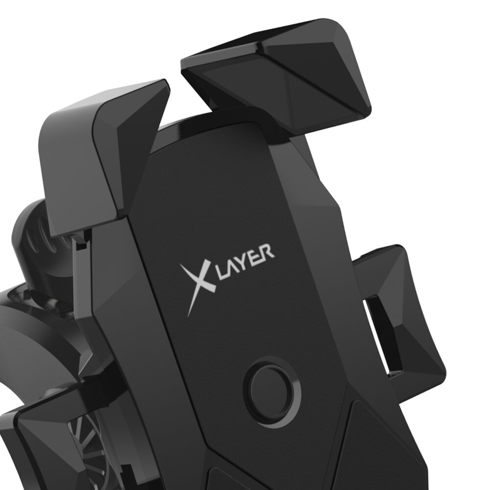 Ein schwarzes Gaming-Zubehör mit dem XLAYER-Logo. Detaillierte Textur und scharfe Kanten.