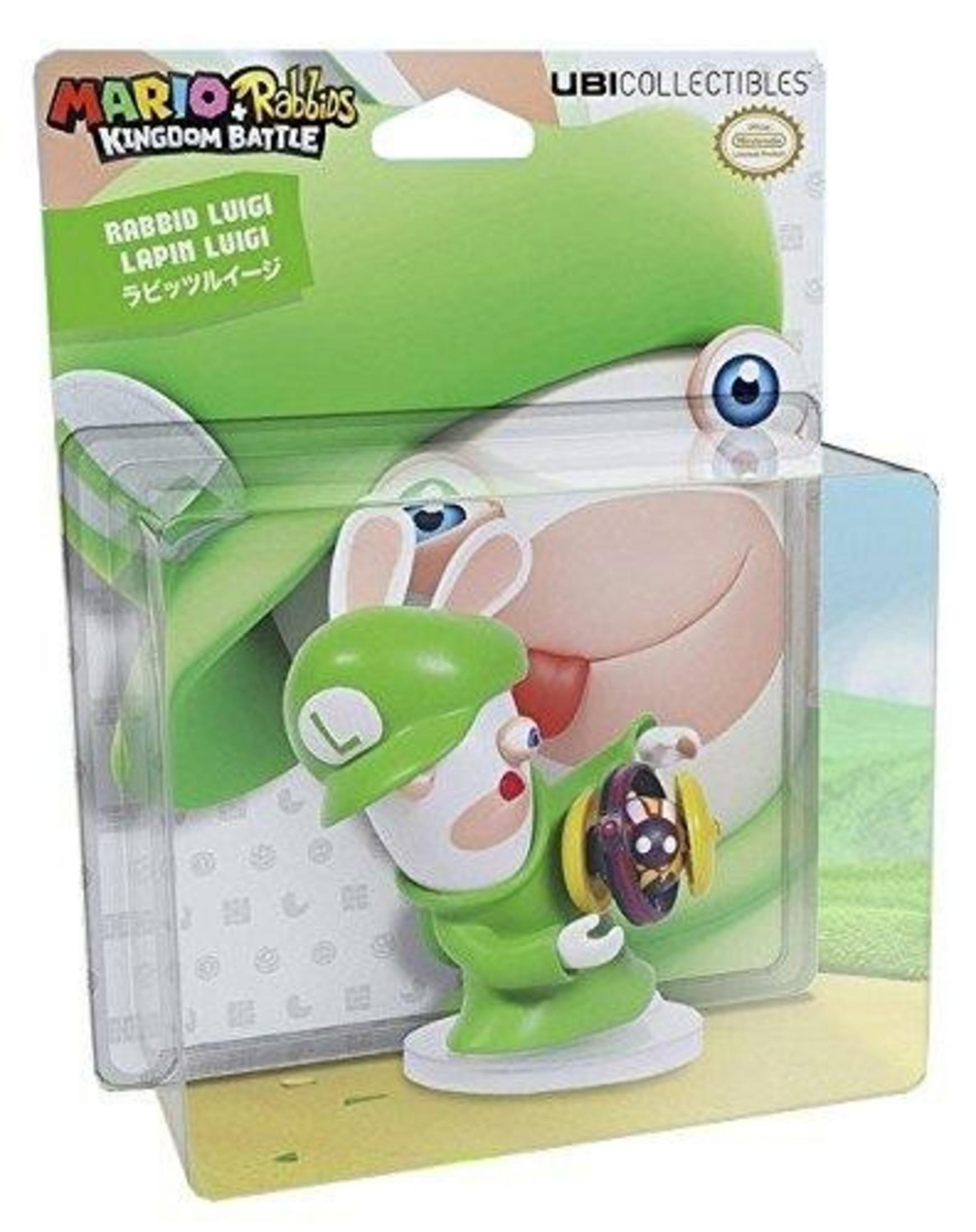 Mario + Rabbids Kingdom Battle Spielzeug von Rabbid Luigi mit grünem Hut und Outfit.
