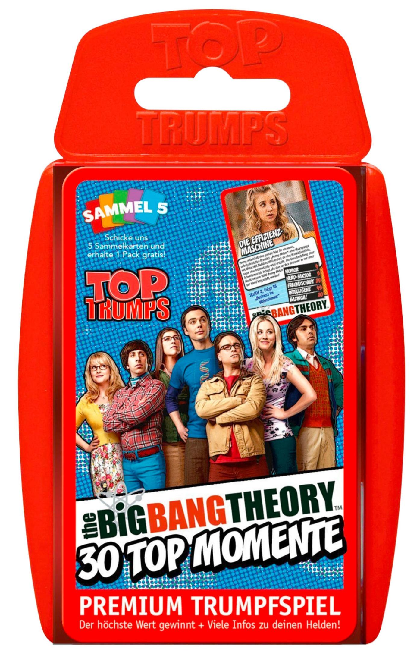 Top Trumps Kartenspiel mit Charakteren aus The Big Bang Theory.