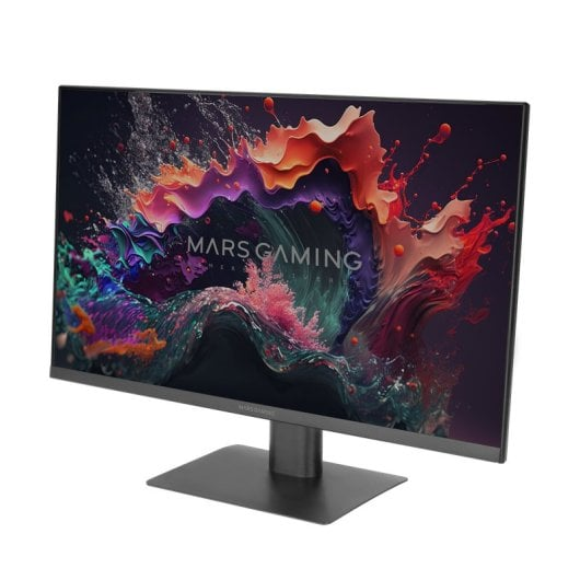 Un monitor di computer nero mostra un'opera d'arte colorata e schizzata sullo schermo.