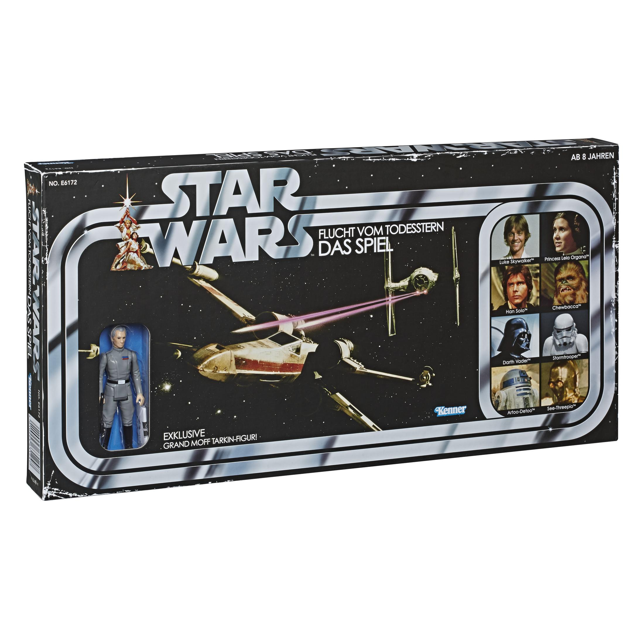 Star Wars Spielverpackung mit Raumschiffen und Charakteren. Grand Moff Tarkin Figur.