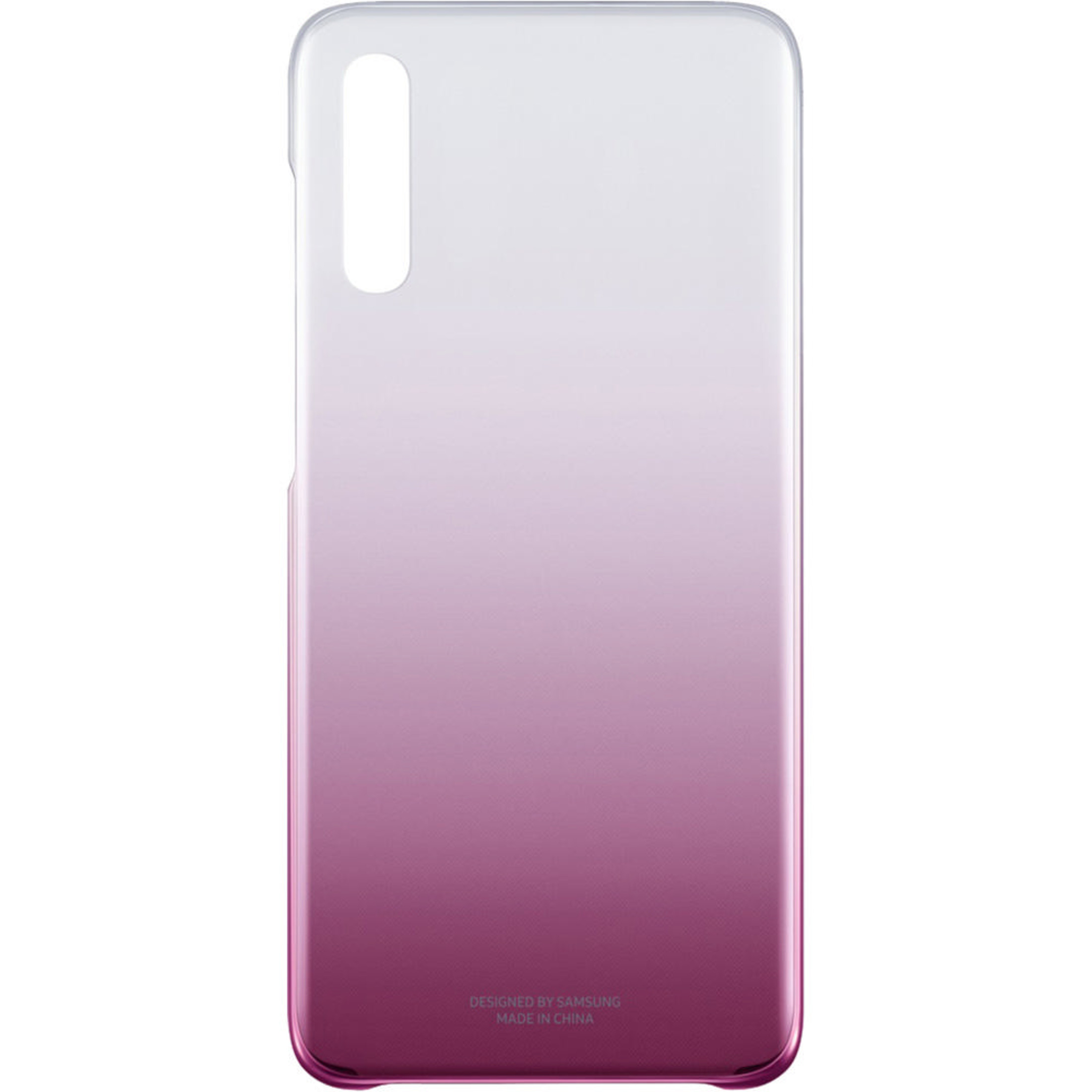 Una custodia per telefono traslucida con sfumatura da bianco a viola.