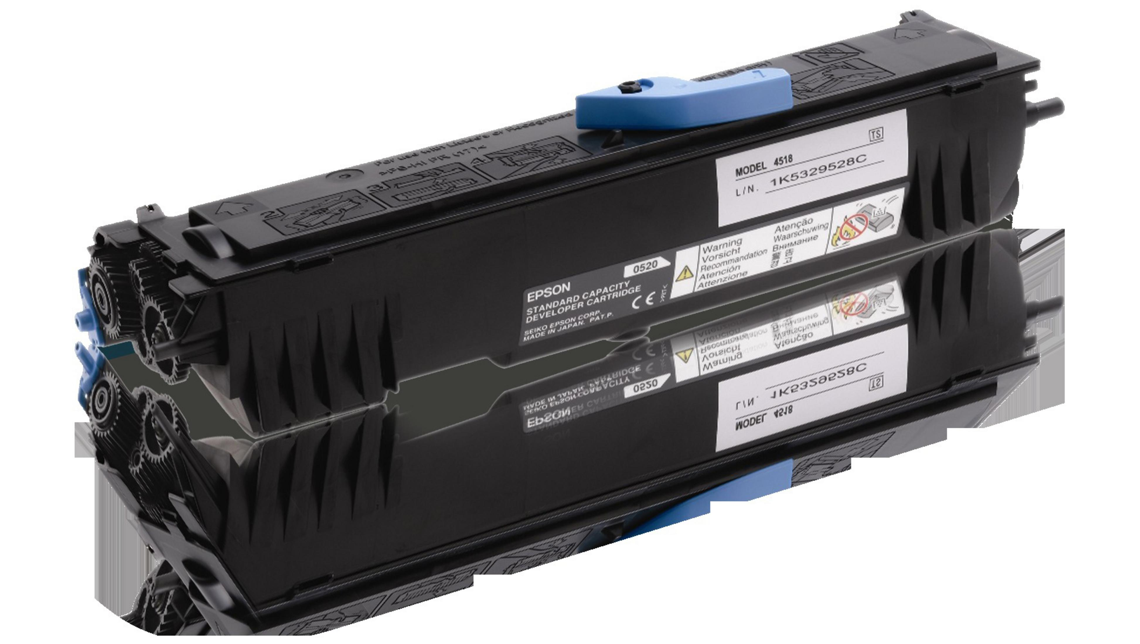 Cartuccia sviluppatrice EPSON nera, modello 4518, L/N 1K5329528C, made in Japan.