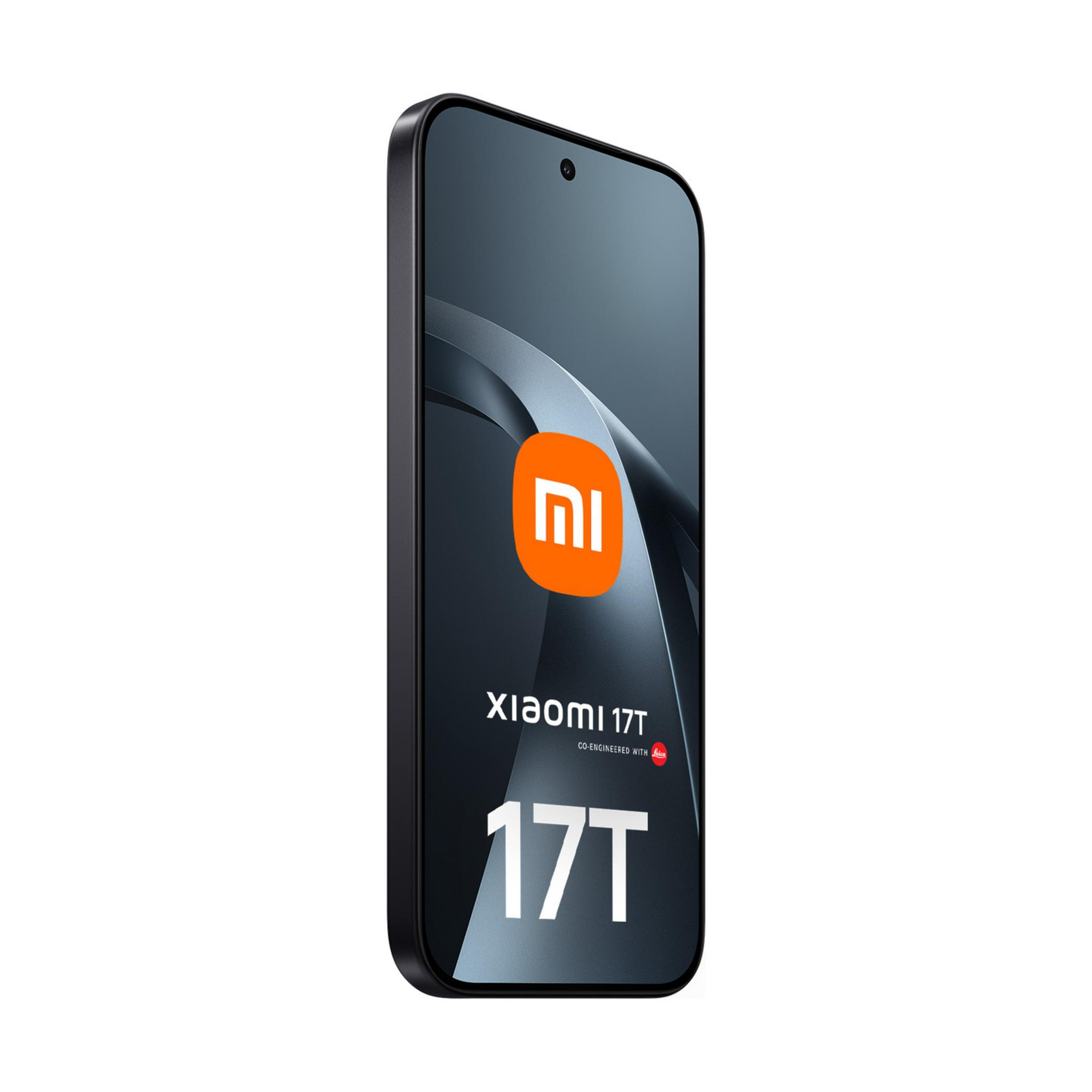 Téléphone Xiaomi 17T noir avec logo orange et texte '17T' à l'écran.