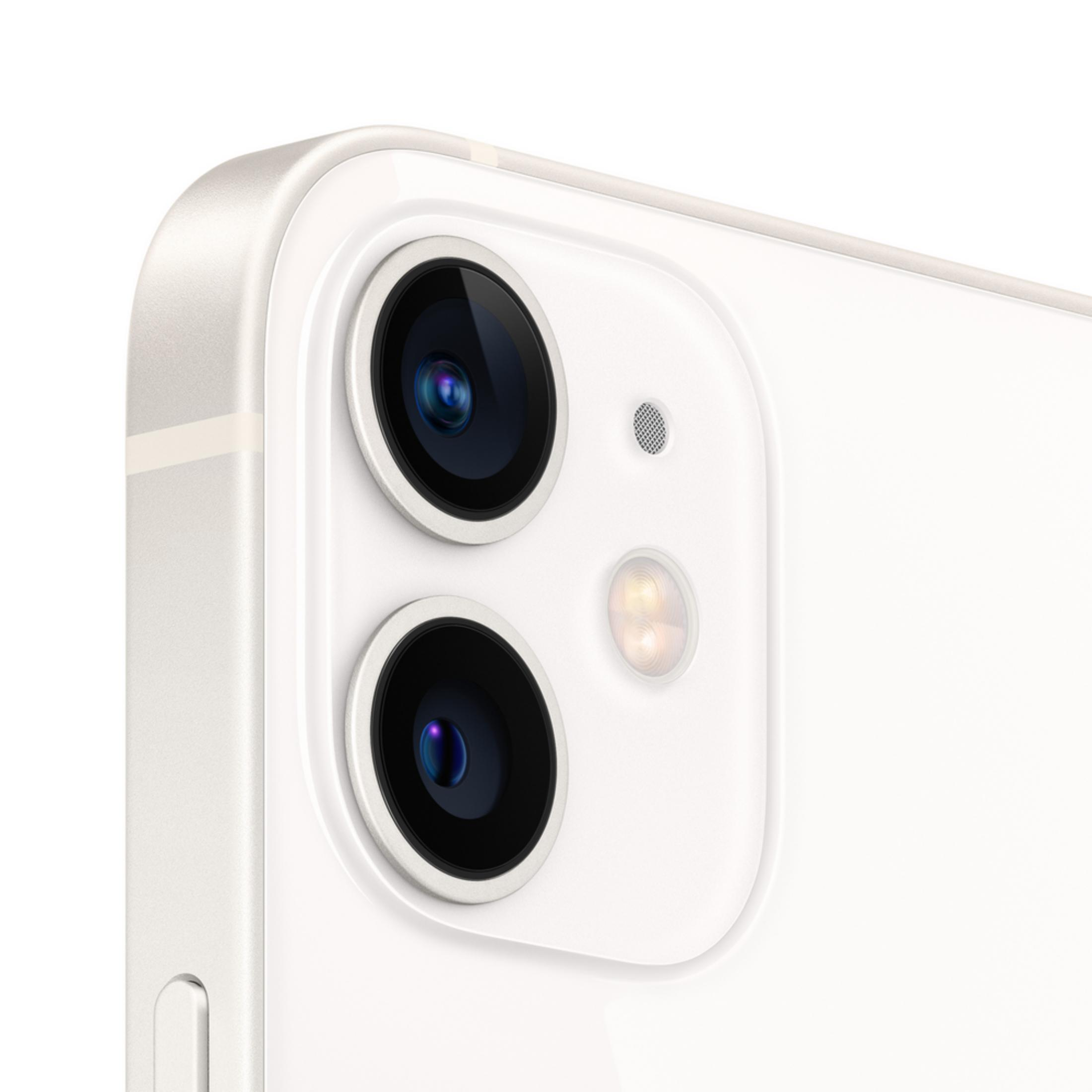 Particolare del retro bianco dello smartphone con doppia fotocamera e flash.