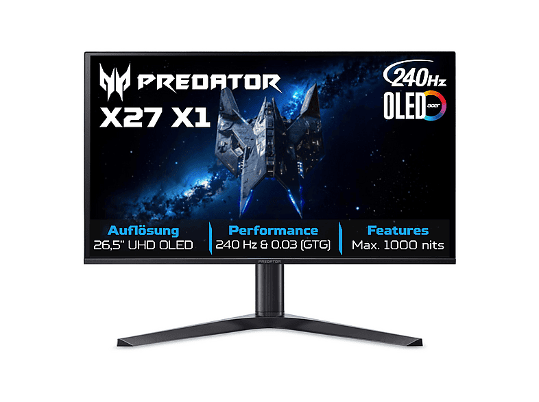 ACER X27X1bmiippruzx | Pannello QD-OLED, 240Hz, 0.03ms, angolo
