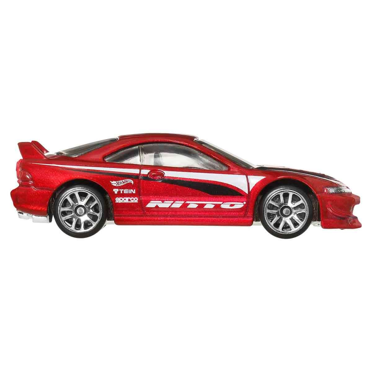 Macchinina rossa con strisce bianche e nere, Hot Wheels, Tein, Sparco, Nitto.