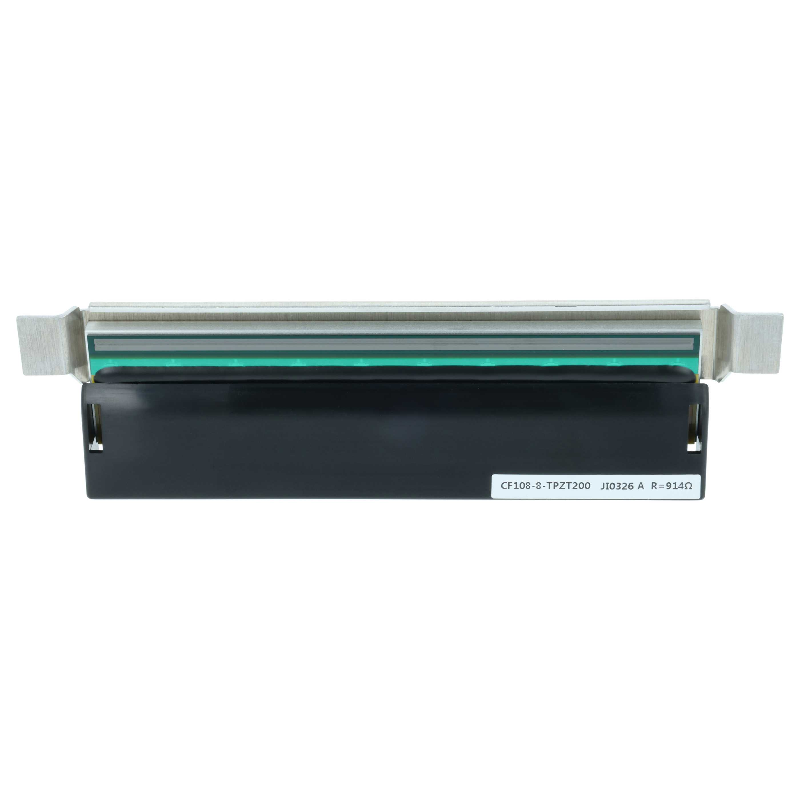 Ein Drucker-Druckkopf mit schwarzem Gehäuse und silbernen Halterungen.