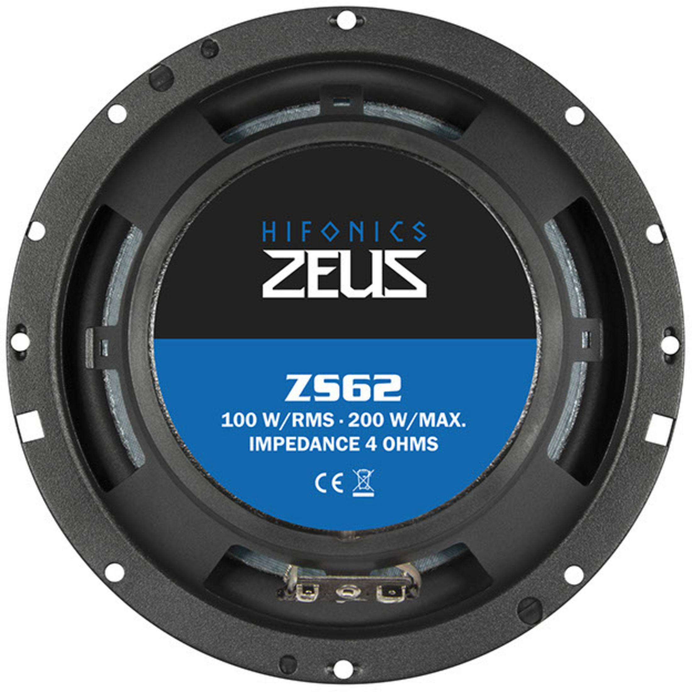 Ein Hifonics Zeus ZS62 Lautsprecher mit 100W RMS/200W Max, 4 Ohm.