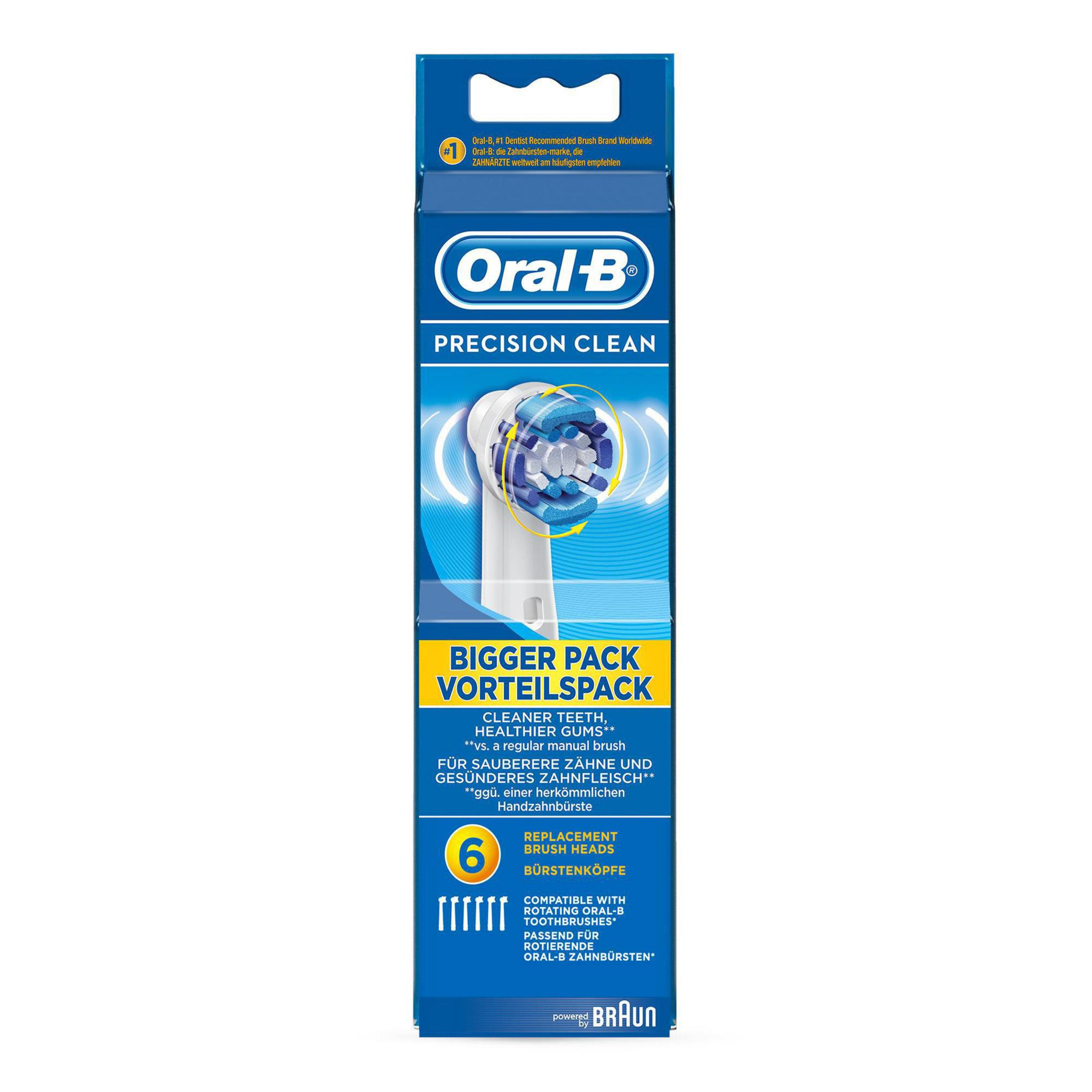 Oral-B Precision Clean Aufsteckbürsten mit 6 Stück im Pack, #1 Zahnarzt-empfohlen.