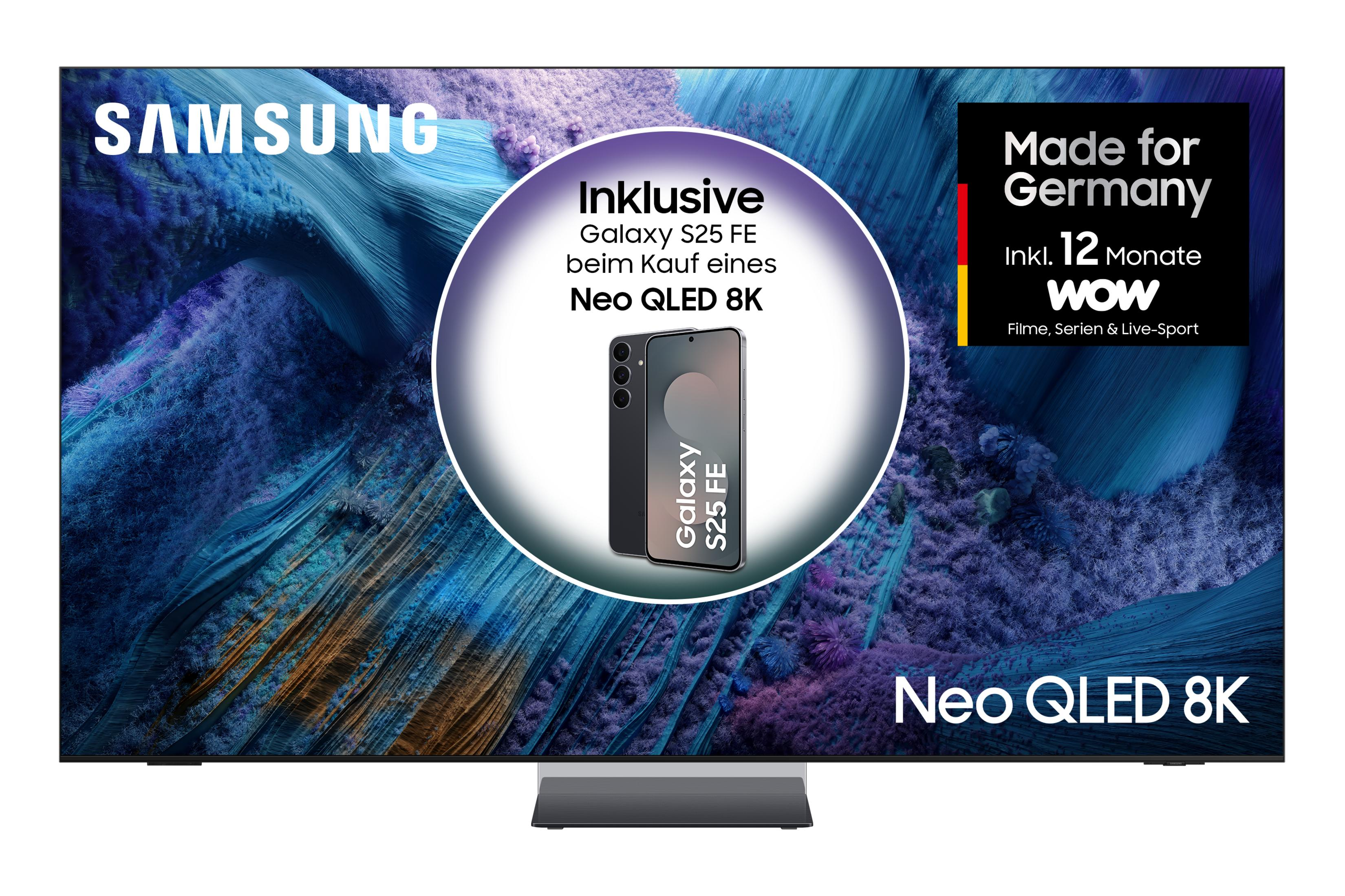 Samsung Neo QLED 8K TV mit Galaxy S25 FE und 12 Monaten WOW im Angebot.