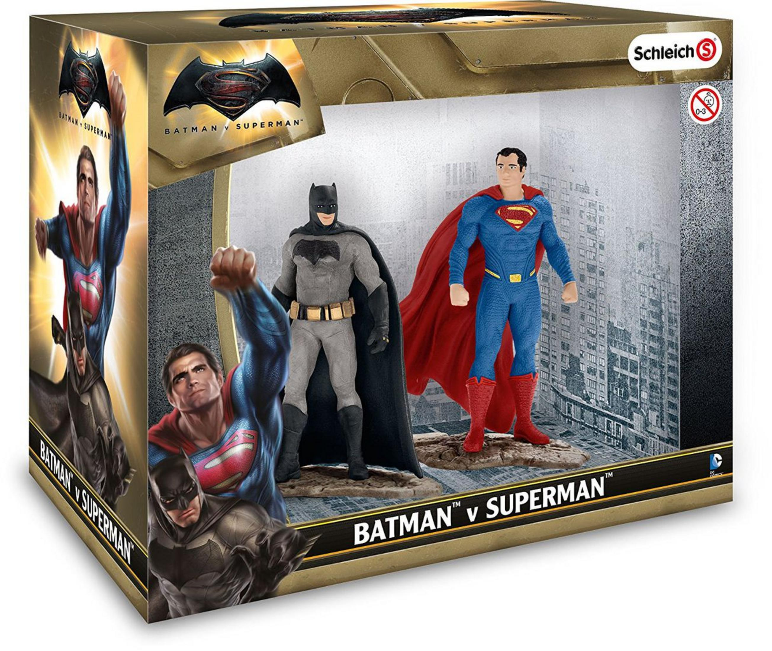 Set di figure Schleich Batman v Superman con Batman e Superman.