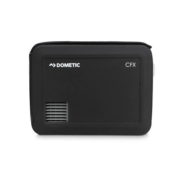 Black Dometic CFX cooler with vents on the side.