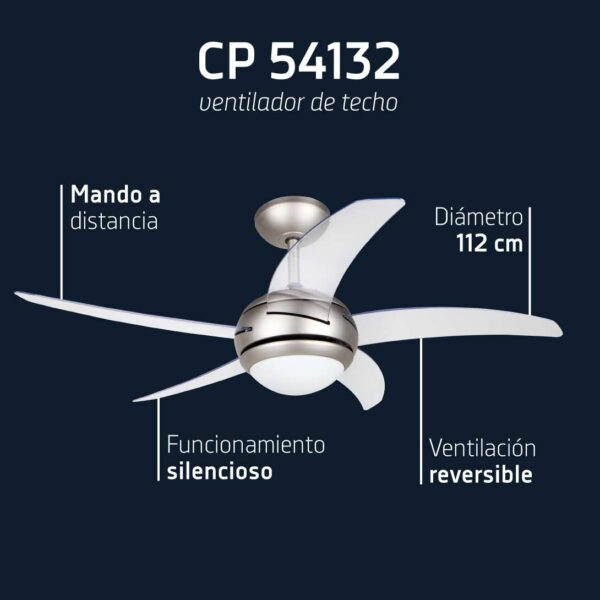 Ventilatore da soffitto CP 54132 con telecomando, diametro 112cm.