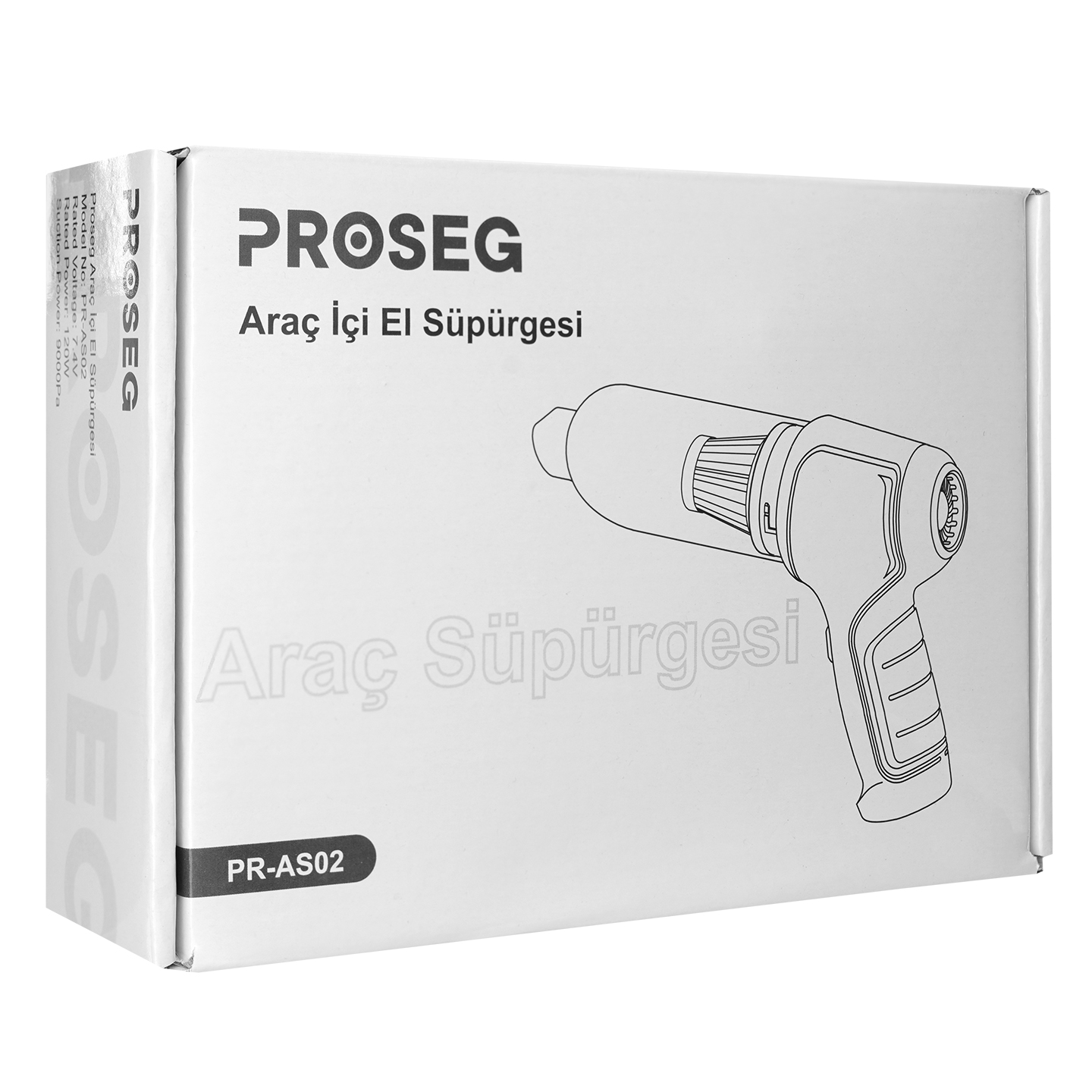 PROSEG araç tipi el süpürgesi kutusu, model PR-AS02.