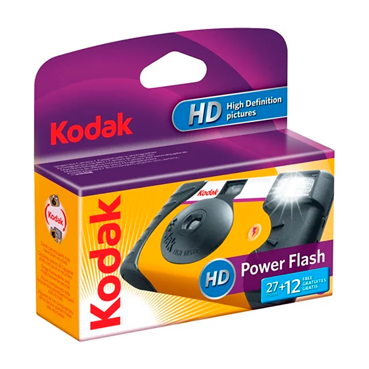 Kodak Power Flash verpakking met HD-camera en flitser.